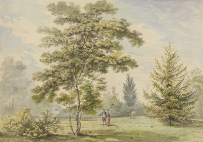 The Acacia Tree - Figures in a Park by George Barret