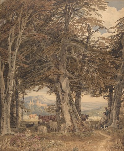 Cattle and Sheep at Resting at the Edge of a Forest by George Barret the Younger