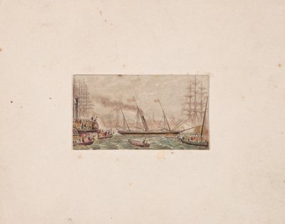 Needle-box Print: The Royal Fleet in Kilkenny Bay by George Baxter