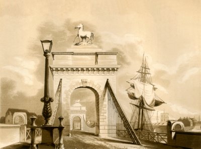Norfolk Bridge, New Shoreham, 1835 by George Baxter