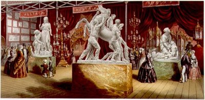 Sculptures - Interior View of the Great Exhibition by George Baxter