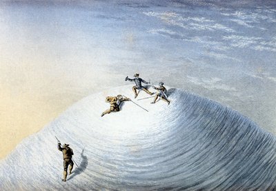 The Ascent of Mont Blanc by Albert Smith in 1851 (colored engraving) by George Baxter