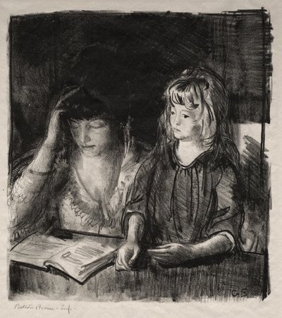 Mrs. Bellows Reading to Her Daughter Anne by George Bellows