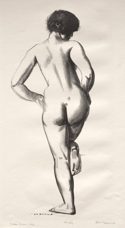 Nude Study, Girl Standing on One Foot by George Bellows