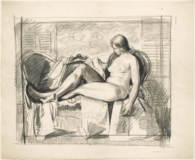 Study for Nude with Hexagonal Quilt by George Bellows