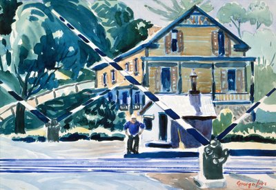 Railroad Crossing, The Berkshires by George Benjamin Luks