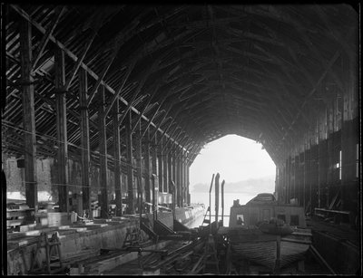 Devonport Dockyard, South Yard, Covered Slip No. 1, Devonport, Plymouth, 1942 by George Bernard Mason