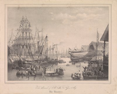 The launch of 84-gun ship HMS 