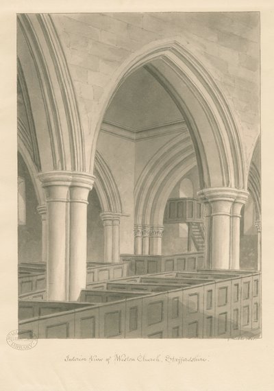 Interior of Weston-on-Trent Church by George Buckler