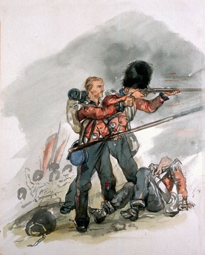 Last stand of two Guardsmen in battle, 1854 circa by George Cadogan