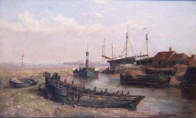 The Mouth of the River Freshney, near Grimsby, Lincolnshire by George Cammidge