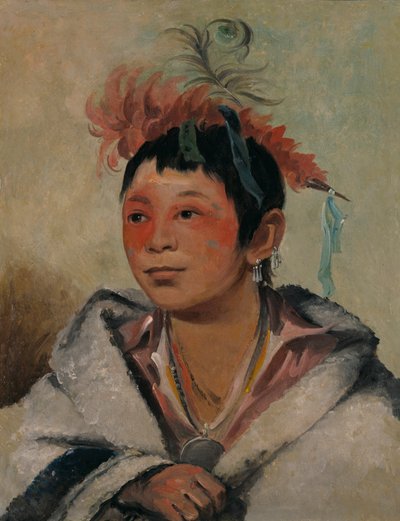 One Sitting in the Clouds, a Boy by George Catlin