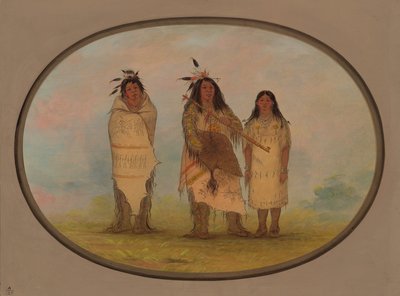 A Cheyenne Chief, His Wife, and a Medicine Man, 1861-1869 by George Catlin