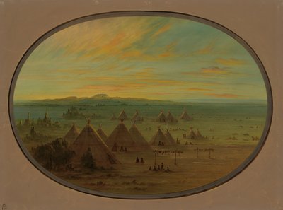 A Crow Village on the Salmon River by George Catlin