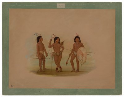 A Puelchee Chief and Two Young Warriors by George Catlin