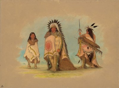 A Sioux Chief, His Daughter, and a Warrior, 1861-1869 by George Catlin