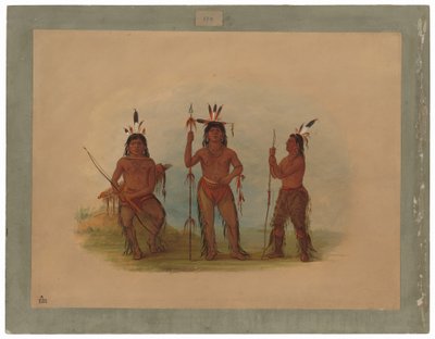 Alaeutian Chief and Two Warriors by George Catlin