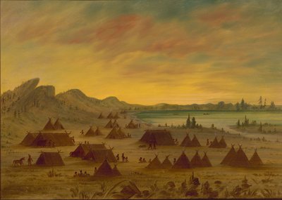 An Apache Village by George Catlin