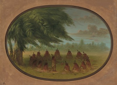 An Indian Council - Sioux by George Catlin