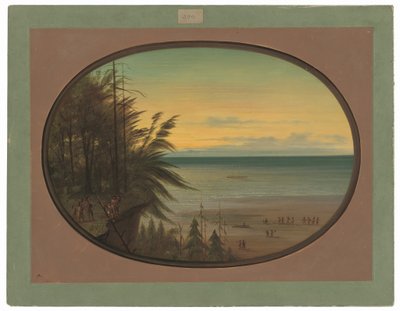 An Indian Ladder - Nayas Indians by George Catlin