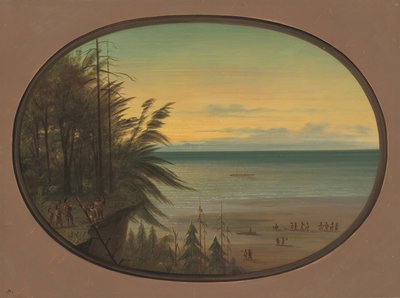 An Indian Ladder - Nayas Indians by George Catlin