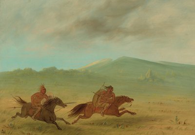 An Osage Indian Pursuing a Camanchee by George Catlin