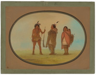 Arapaho Chief, His Wife, and a Warrior by George Catlin