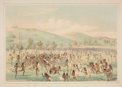 Ball Play, Plate 23 from the North American Indian Portfolio by George Catlin