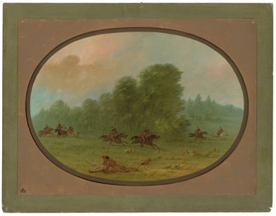 Battle between the Jicarilla Apaches and Comanches by George Catlin