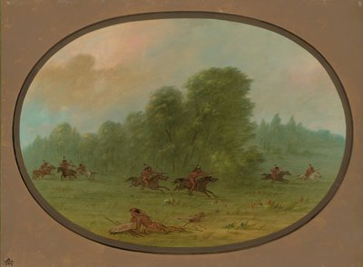 Battle between the Jiccarilla Apachees and Camanchees by George Catlin