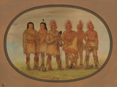 Black Hawk and Five Other Saukie Prisoners by George Catlin