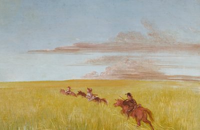 Bogard, Batiste, and I, Traveling through a Missouri Bottom by George Catlin