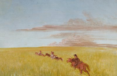 Bogard, Batiste, and I, Traveling through a Missouri Bottom by George Catlin