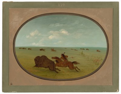 Buffalo Chase, Sioux Indians, Upper Missouri by George Catlin