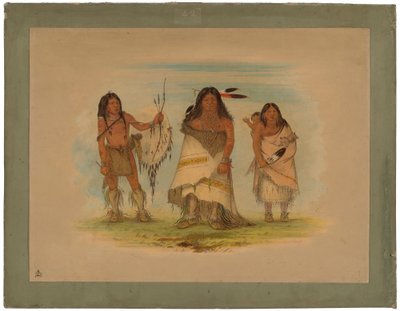 Camanchee Chief, His Wife and a Warrior by George Catlin
