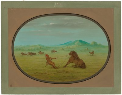Catching Wild Horses - Pawnee by George Catlin