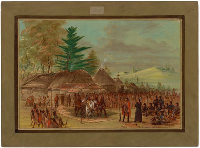 Chief of the Taensa Indians Receiving La Salle. March 20, 1682 by George Catlin