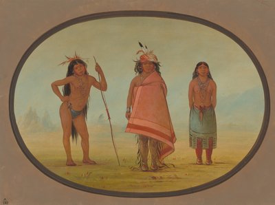 Cochimtee Chief, His Wife, and a Warrior by George Catlin