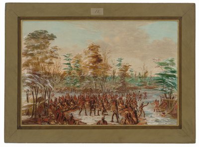 De Tonty Suing for Peace in the Iroquois Village. January 2, 1680 by George Catlin