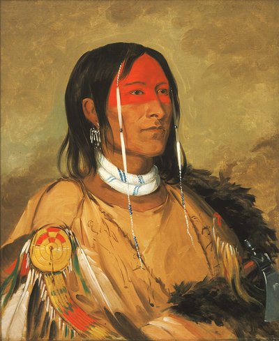 Eeh-tow-wées-ka-zeet, He Who Has Eyes Behind Him also known as Broken Arm, a Foremost Brave, 1832 by George Catlin