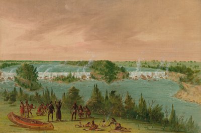 Father Hennepin and Companions at the Falls of St. Anthony. May 1, 1680 by George Catlin
