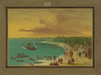 First Sailing of the Griffin on Lake Erie, August 7th 1679, 1847-48 by George Catlin