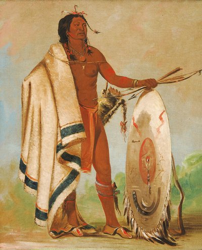 Kotz-a-tó-ah, Smoked Shield, a Distinguished Warrior by George Catlin