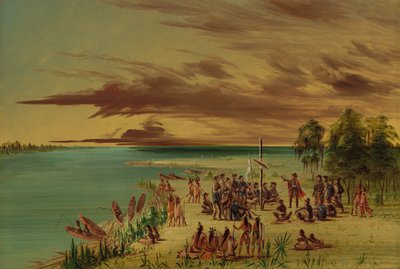 La Salle Claiming Louisiana for France, April 9, 1682, 1847-1848 by George Catlin