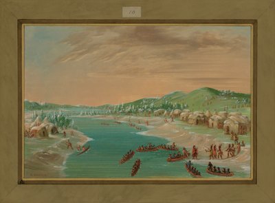 La Salle and Party Arrive at the Village of the Illinois, January 1st 1680 by George Catlin
