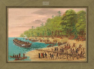 Launching of the Griffin, July 1679, 1847-48 by George Catlin