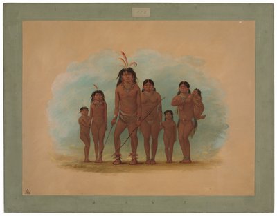 Lengua Chief, His Two Wives, and Four Children by George Catlin