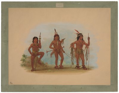 Lengua Medicine Man with Two Warriors by George Catlin