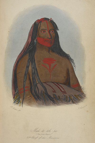 Mah-to-toh-pa (The Four Bears) 2nd Chief of the Mandans by George Catlin