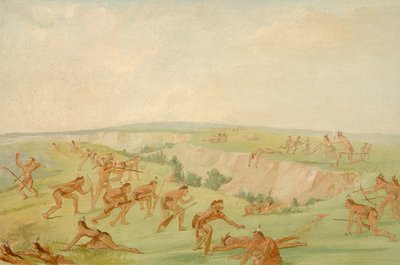Mandan Attacking a Party of Arikara, 1832-1833 by George Catlin